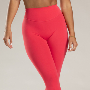 Leggings personnalisés pour femmes, effet froncé aux fesses, entrejambe de 25 pouces, sans couture avant, dos en V, sensation seconde peau, en <span class=keywords><strong>Nylon</strong></span> Spandex, pour la gym, le fitness, le yoga et les tenues de sport - Product Image 5