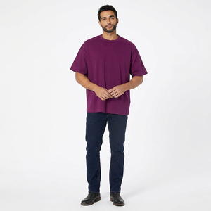Camiseta Oversize Clásica de Algodón 100% para Hombre, Manga Corta, Hombro Caído, Diseño Estampado, Ajuste Holgado, Venta al por Mayor 2026 - Product Image 1