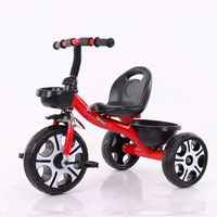 Tricycle à pédales pour enfants, poussette 4-en-1, modèle S002 en tube de fer, vente en gros, directement de l'usine
