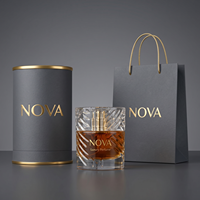 Flacon de parfum en verre cylindrique personnalisé de 50 ml et 100 ml, flacon vide de luxe avec pulvérisateur et bouchon, emballage cosmétique