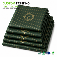 Papier de soie vert personnalisé en gros avec rayures dorées pour boîtes cadeaux, impression et emballage de papier de soie, ensembles pour usage en vrac