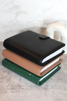 Carnet à feuilles mobiles A5 en cuir PU de luxe personnalisé avec 6 anneaux argentés ou dorés, classeur, planificateur, portefeuille avec porte-stylo