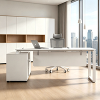 Chaise de bureau moderne de style Wabi-sabi simple et luxueuse en MDF avec table d'appoint