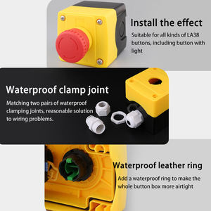 10A thường đóng dừng chuyển đẩy 22mm bắt đầu chuyển mạch nút hộp E bao gồm bảo vệ có thể khóa nút dừng khẩn cấp - Product Image 4