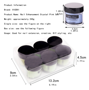 Ensemble de poudre de cristal de couleur d'ongle d'usine outil d'ongle étendu poudre infiltrante de poudre sculptée en trois dimensions 28g 6 couleurs/ensemble - Product Image 2