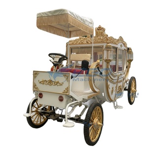 2026 Chariot de mariage électrique doré, Chariot sans chevaux pour visites touristiques, Chariot royal électrique pour excursions, Véhicule électrique de type chariot - Product Image 1