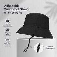 Chapeau Bob Bleu Marine Personnalisé avec Logo, Protection Solaire Minimaliste à Calotte Plate, Prix Usine, Chapeau de Pêcheur Boonie