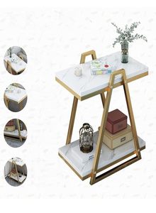 Table d'appoint en métal à 2 niveaux de haute qualité et au design triangulaire à prix réduit - Product Image 3