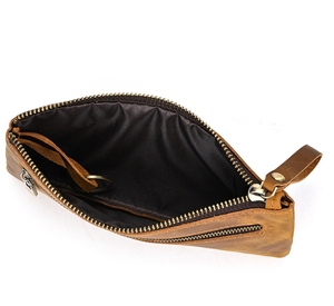 高品质复古拉链卡座钱包新款疯马歌舞秀皮革男士真皮长款钱包男女通用硬币包 - Product Image 6