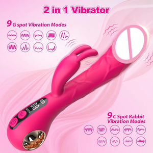 Vibratore con Display LCD, 9 Potenti Vibrazioni, Stimolatore Clitorideo, Dildo Realistico, Vibratore Punto G, Vibratore Rabbit per Donna - Product Image 2