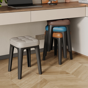 Household Stackable Plastic Modern <strong>Dining</strong> <strong>Table</strong> Bench Square <strong>Stool</strong> <strong>Dining</strong> Room Soft Bag Casual <strong>Stool</strong> Simple Dressing <strong>Stool</strong> - Product Image 2
