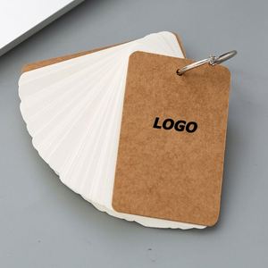 Cartes flash vierges personnalisables avec anneaux métalliques colorés pour notes d'étude, vocabulaire, mémoire et cadeaux - Product Image 1