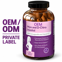 Capsules d'inositol myo et D-chiro avec Ashwagandha et vitamine D, rapport 40:1, 120 capsules végétariennes, OEM ODM
