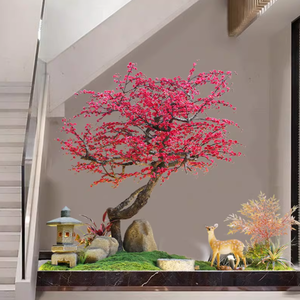 Arbre artificiel de frêne rouge, arbre à feuilles de frêne, arbre fleuri, aménagement paysager, cour extérieure, hôtel, plante, décoration paysagère - Product Image 3