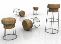 Tabouret de bar vente à chaud de haute qualité en gros géant Champagne liège fil Cage tabouret liège tabouret chaise écologique cadeau créatif