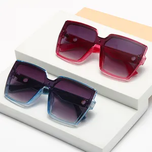 2022 Fashion Nieuwe Luxe Eyewear Oversized Designer Shades Vierkante Vrouwen Zonnebril Big Size Frame Zon Shades Bril Mannen