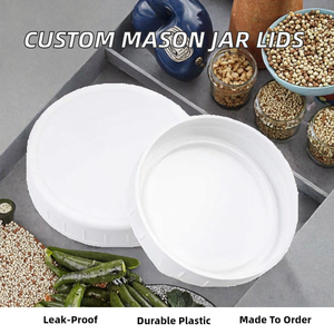 Factory Bulk Custom White Wide Mouth 86mm Plastic Non Spill Screw <b>Lids</b> for <b>Canning</b> Food Belavel Mason Jars - Product Image 2