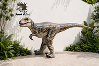 Costume de dinosaure Velociraptor réaliste pour adulte, avec pattes cachées, léger, taille réelle, pour centre commercial, avec fonction rugissement