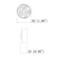 Nouvelle lampe de position latérale et arrière LED ronde personnalisée de 2 pouces, DC10-30V, SAE-DOT, IP67, étanche, pour camion, remorque, type balle, KLT-LITE KW9020