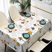 Nappe de banquet carrée moderne personnalisée en PVC imprimé floral imperméable et résistant à l'huile, vente en gros d'usine