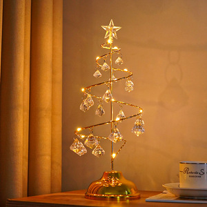 Lumière de Noël en fer forgé et cristal LED, design pentagramme, décoration de chambre à coucher, base d'ampoule E14, lampe de chevet - Product Image 3