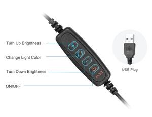 10 "luce Selfie con supporto per telefono treppiede regolabile da scrivania luce per il trucco perfetto per il <span class=keywords><strong>Video</strong></span> Live streaming di TikTok <span class=keywords><strong>YouTube</strong></span> - Product Image 4