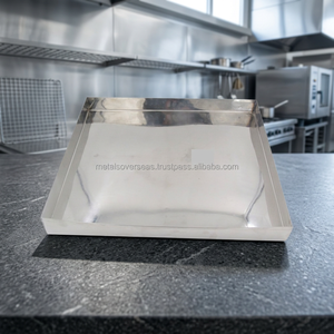 Plateau de service rectangulaire en acier inoxydable de qualité supérieure avec finition miroir polie, fait main, style américain, élégant pour la présentation des aliments - Product Image 6