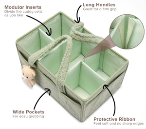 Organisateur de couches portable pour bébé, en <span class=keywords><strong>sherpa</strong></span>, doux et respirant, pour table à <span class=keywords><strong>langer</strong></span>, panier de rangement pour couches, ours en peluche - Product Image 5