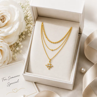 Collier pendentif en zircon à trois couches en forme de poire, étoile et cœur, ensemble de colliers superposés pour femmes, bijoux de mode