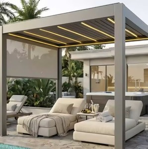 <span class=keywords><strong>Pergola</strong></span> Gazebo 3x4 con Tapparelle e Luci LED, Impermeabile, <span class=keywords><strong>da</strong></span> Esterno, in Alluminio Motorizzato - Product Image 4