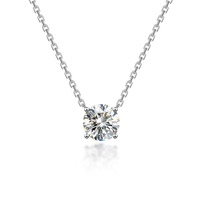 Collier pendentif en or blanc 18 carats avec diamant de laboratoire rond brillant, minimaliste, délicat, chaînes de mode pour femmes, chaînes de diamants