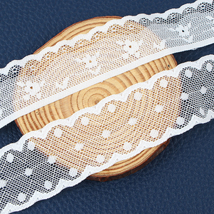 תחרה חלולה אלסטית רקומה בגודל 2-3 ס\"מ לקישוט שמלות כלה, תחרה לבנה לאביזרי לבוש, במלאי במפעל - Product Image 2