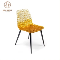 Chaise de salle à manger au design unique et moderne en acier inoxydable, chaises italiennes de luxe pour hôtels, banquets, salon, chaises en cristal ambré