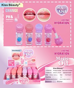 Huile à lèvres magique Kiss Beauty, nouveau design, douce et hydratante, changeant de couleur, éclaircissante, longue tenue, hydratation fruitée VC, huile à lèvres transparente - Product Image 3