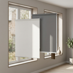 Erpsl Modern Plain Solid Color Vertical Blinds 90x180cm White and Gray Mixed Colors BlackOut Sliding Window - Product Image 3