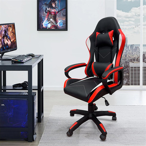 <span class=keywords><strong>Silla</strong></span> <span class=keywords><strong>Gamer</strong></span> Profesional de Lujo, Tapizada en Cuero, para Oficina u Hogar, Nueva, Exclusiva para Videojuegos, Serie Pro, Color Rojo - Product Image 1