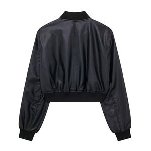 Giacca da Pilota in Ecopelle con Colletto Alto per Donna, Nuovo Stile Retrò Casual Autunno-Inverno - Product Image 6