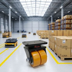 ล้อ AGV ขนาด 150 มม. สำหรับงานหนักพิเศษ ล้อตันขนาด 6 นิ้ว แกนเหล็ก โพลียูรีเทน ล้อคู่แบบหมุนได้ ลูกปืน  ไม่ต้องบำรุงรักษา - Product Image 4
