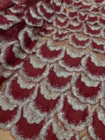 Tissu en dentelle 3D à sequins, broderie florale brillante sur tulle doux, idéal pour robe de mariée, robe de soirée, couture fine qui maintient les sequins en place