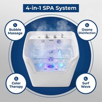 ALFAPET R-07 Spa pour chiens, baignoire pour animaux de compagnie avec massage à bulles, ozone, lumière LED colorée 360° °   Machine de toilettage pour chiens en acrylique avec fonction de pulvérisation pour le bain et le spa