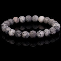Bracelet extensible en pierres naturelles mates de 8 mm, bracelet élastique en pierres précieuses givrées pour la guérison, vente en gros