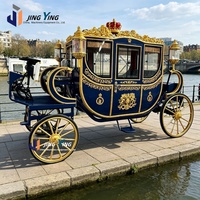 Charrette royale électrique de style exalté, calèche de mariage Victoria à 4 roues, chariot familial honorifique tiré par des chevaux à vendre