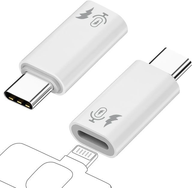 USB-C to Lavalier Microphone Adapter Type-C Male to IOS 8-Pin Female Converter Aluminum Alloy DC Mobile Phone for iPhone