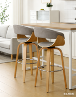 Chaise de bar de restaurant de haute qualité, en bois courbé écologique, style moderne et luxueux, avec structure en bois.