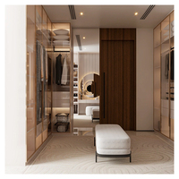 Système de dressing de luxe avec portes vitrées et éclairage LED pour dressing intégré