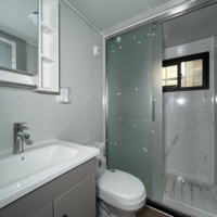 Kit de maison conteneur en acier extensible de 40 pieds, cabine modulaire en kit avec salle de bain intégrée pour usage résidentiel quotidien en villa