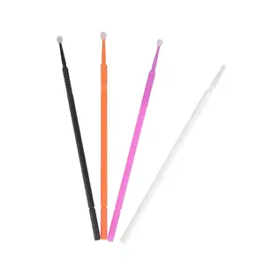 Fabriek Fabrikant Zwart Oranje Roze Wegwerp Tandheelkundige Cosmetische Micro Fiber Wimper Borstel Ronde Micro Tip Applicator