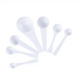 Cuillère ronde en plastique PP blanc 5g <span class=keywords><strong>10g</strong></span> pour lait en poudre, café, thé, masque, crème, dessert, <span class=keywords><strong>sel</strong></span>, sucre, yaourt, avec long manche - Product Image 5