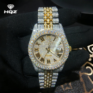 Montres mécaniques automatiques en gros en acier inoxydable avec moissanite <span class=keywords><strong>D</strong></span> VVS1 testée au diamant, livraison rapide, directement de l'usine - Product Image 1