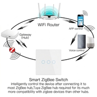 Nouvel interrupteur intelligent Tuya pour éclairage, avec protection contre les surcharges, relais magnétique en verre ZigBee EU, compatible avec fil neutre, 110-240V